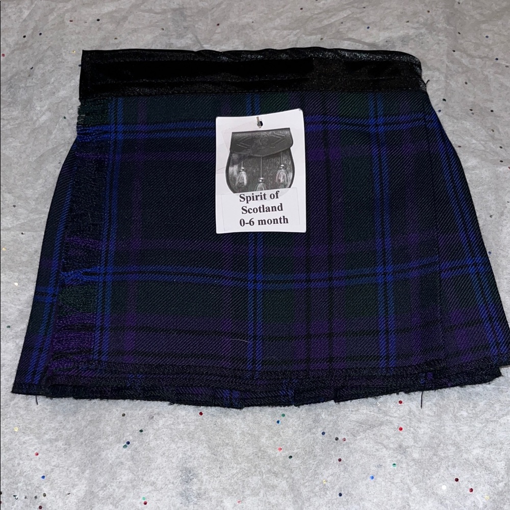 Infant Scottish Plaid Skirt - Black and Purple